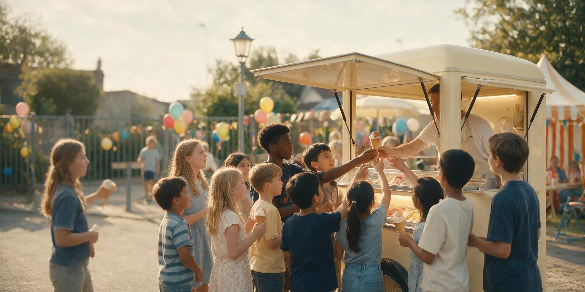 Ice cream van for a children's birthday party – guaranteed to light up little faces!