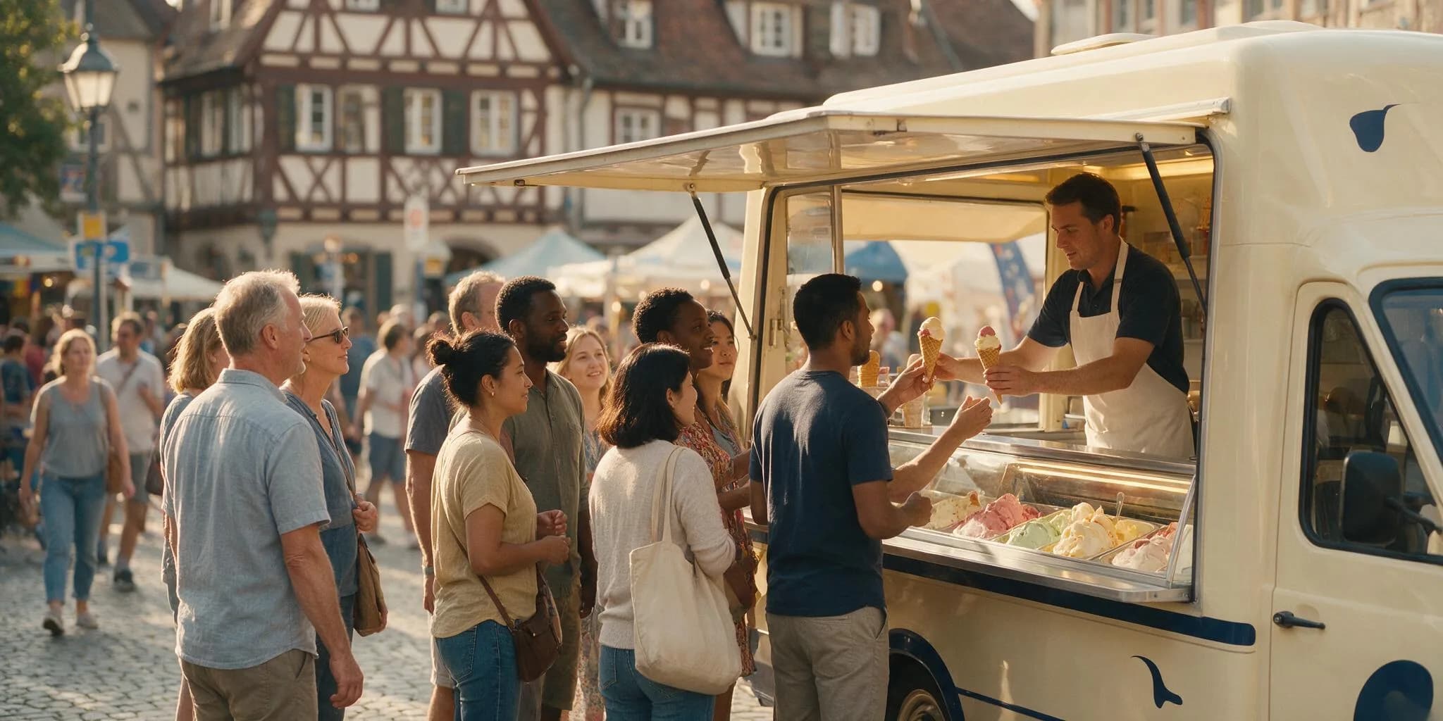 Ice cream van for street festivals & open-air events – capacity for thousands of visitors